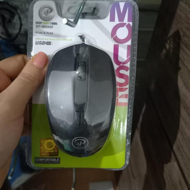 ماوس سینی Xp-m690 رنگ مشکی طول کابل یک متر